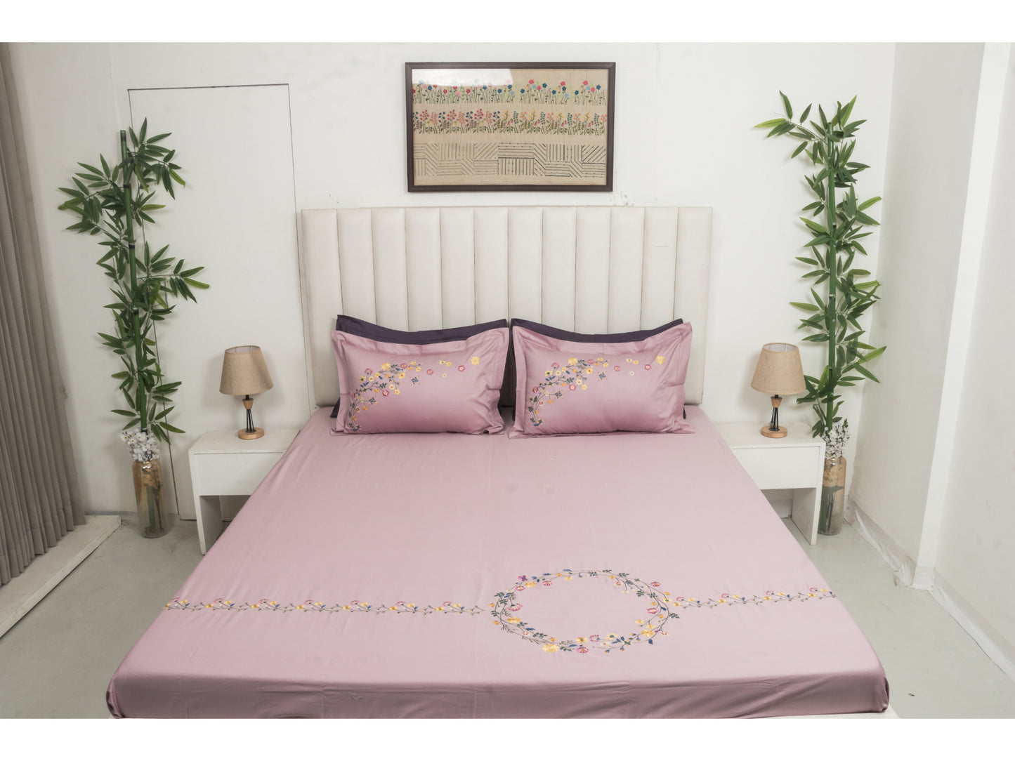 EMBROIDERY BEDSHEET 100% COTTON (3PCS)