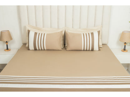 PATCH WORK BEDSHEET 100% COTTON (3 PCS, TAUPE)