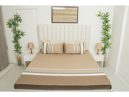 PATCH WORK BEDSHEET 100% COTTON (3 PCS, TAUPE)