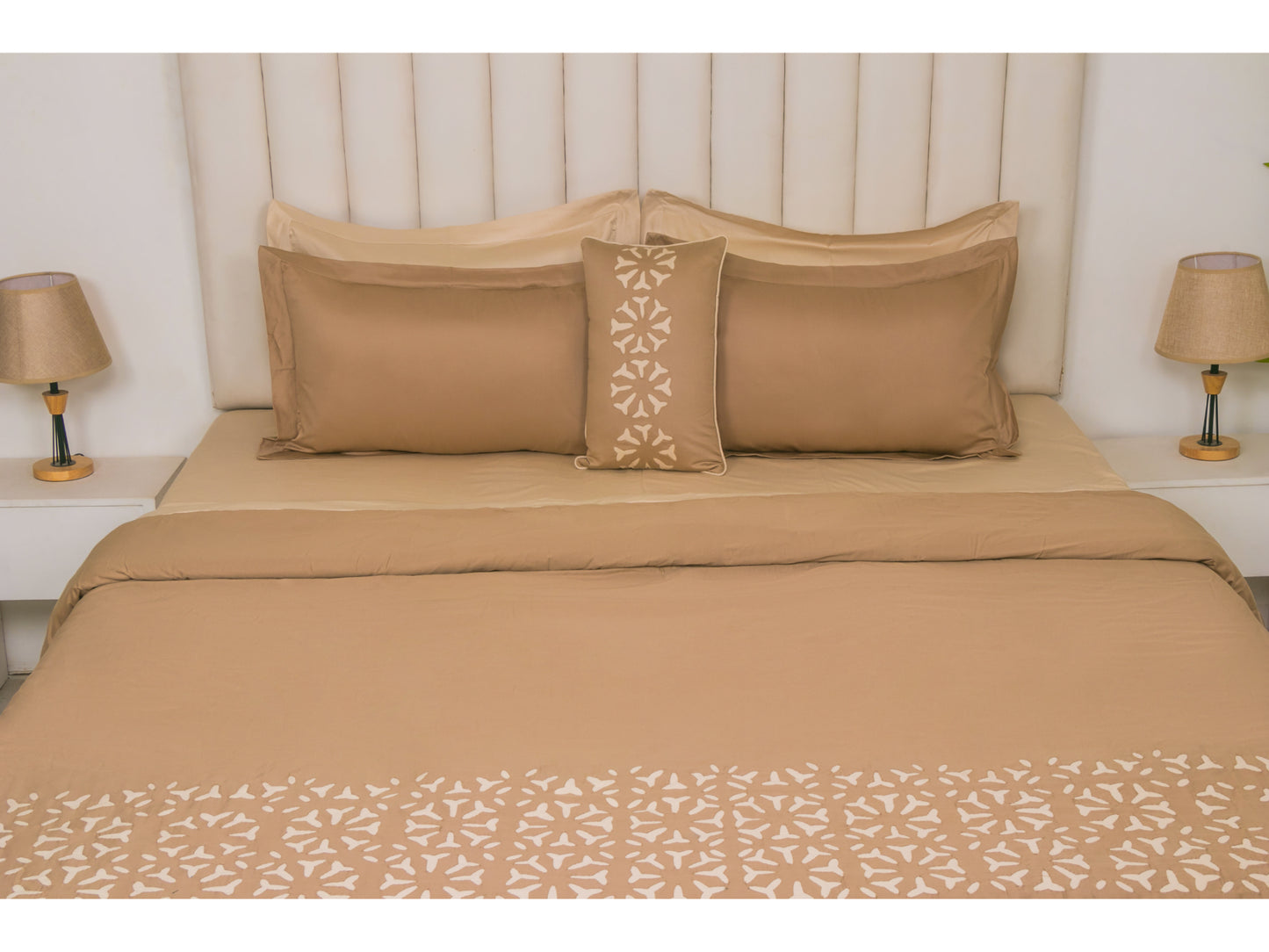 APLIC HAND WORK  BEDDING SET 100% COTTON (9 PCS)