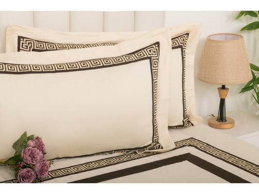 PATCH X EMBROIDERY WORK BEDSHEET 100% COTTON (3 PCS) - Bedding Bliss