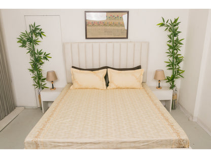 JACQUARD BEDSHEET 100% COTTON (PEARL, 3PCS)