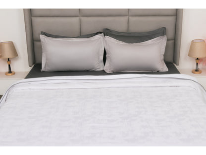 JACQUARD BEDDING SET BEDDING SET 100% COTTON (WHITE, 7 PCS)