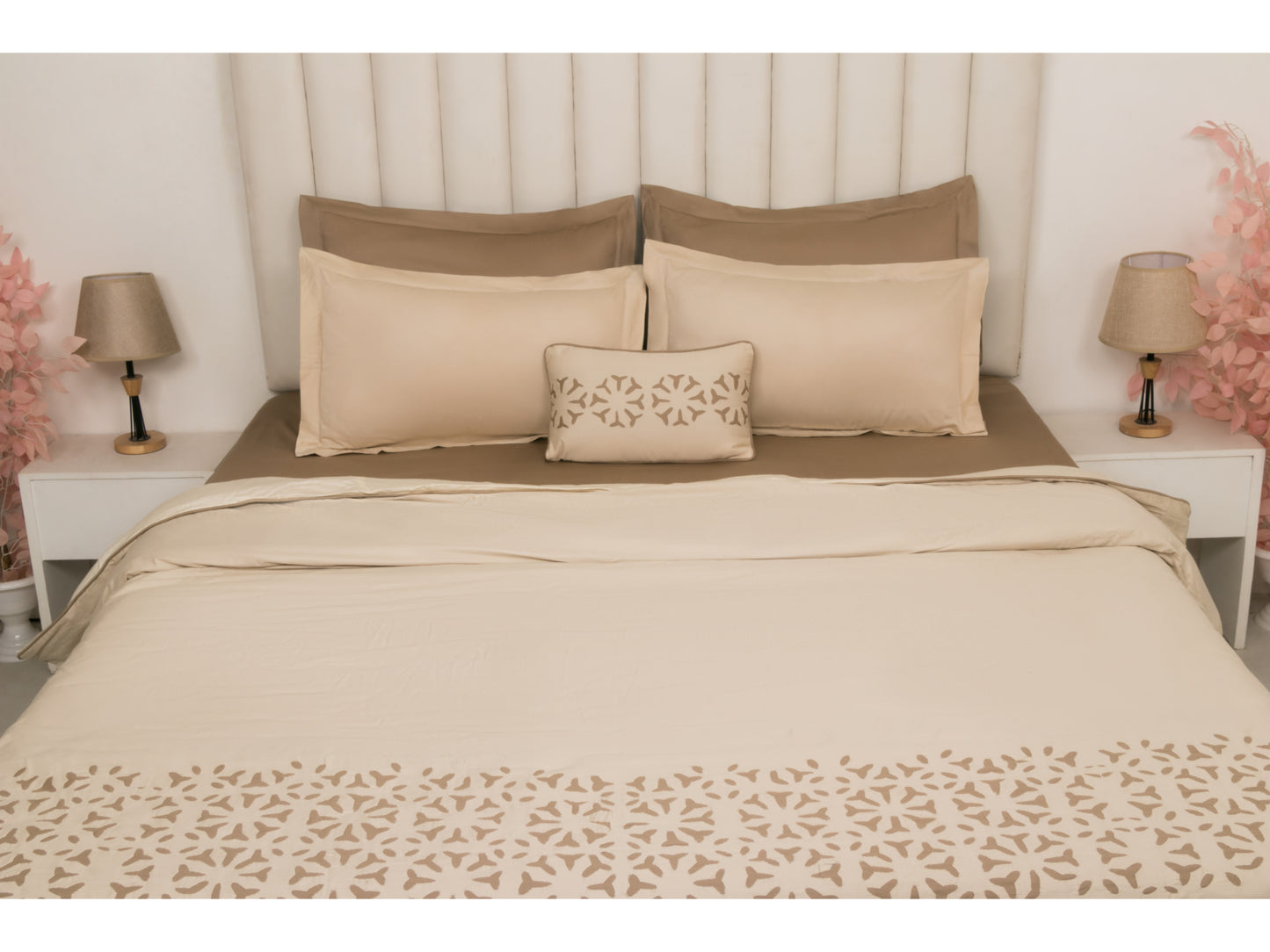 APLIC HAND WORK  BEDDING SET 100% COTTON (9 PCS)