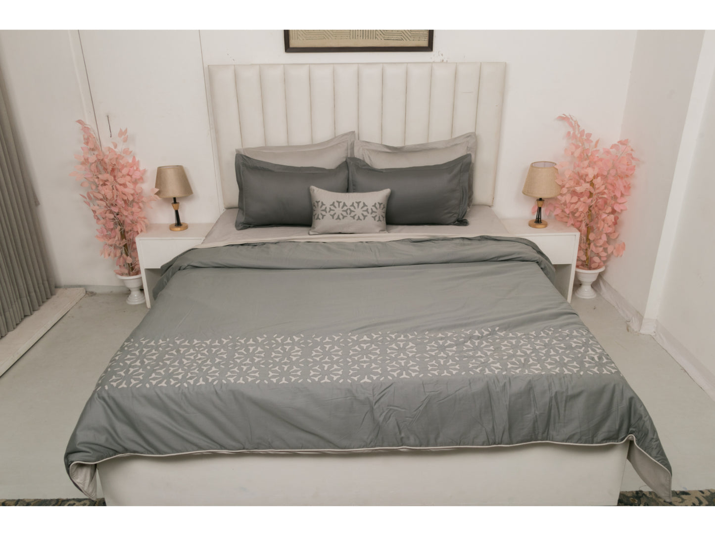 APLIC HAND WORK  BEDDING SET 100% COTTON (9 PCS)