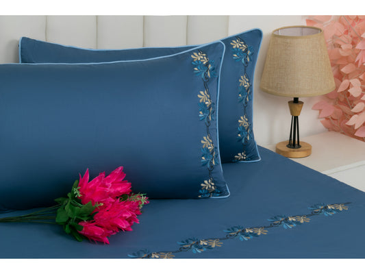 Embroidery Bedsheet 100% Cotton (3Pcs) | Bedding Bliss
