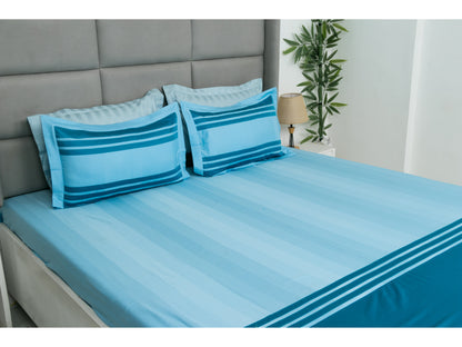 PATCH WORK BEDSHEET 100% COTTON (3 PCS, SKY BLUE)