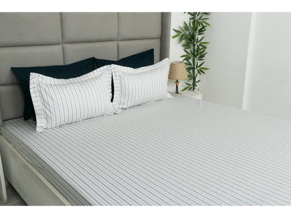 GUARANTEED  PRINTED BEDSHEET 100% COTTON (3PCS, WHITE)