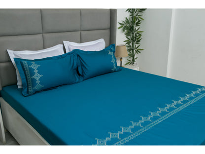 EMBROIDERY BEDSHEET 100% COTTON (3PCS) - Bedding Bliss