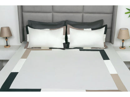 PATCH WORK BEDSHEET 100% COTTON (3 PCS, IVORY)