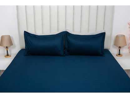 PLAIN BEDSHEET 100% COTTON (BRIGHT BLUE, 3PCS)