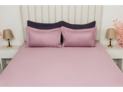 PLAIN BEDSHEET 100% COTTON (CAMEO ROSE, 3PCS)