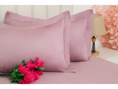 PLAIN BEDSHEET 100% COTTON (CAMEO ROSE, 3PCS)