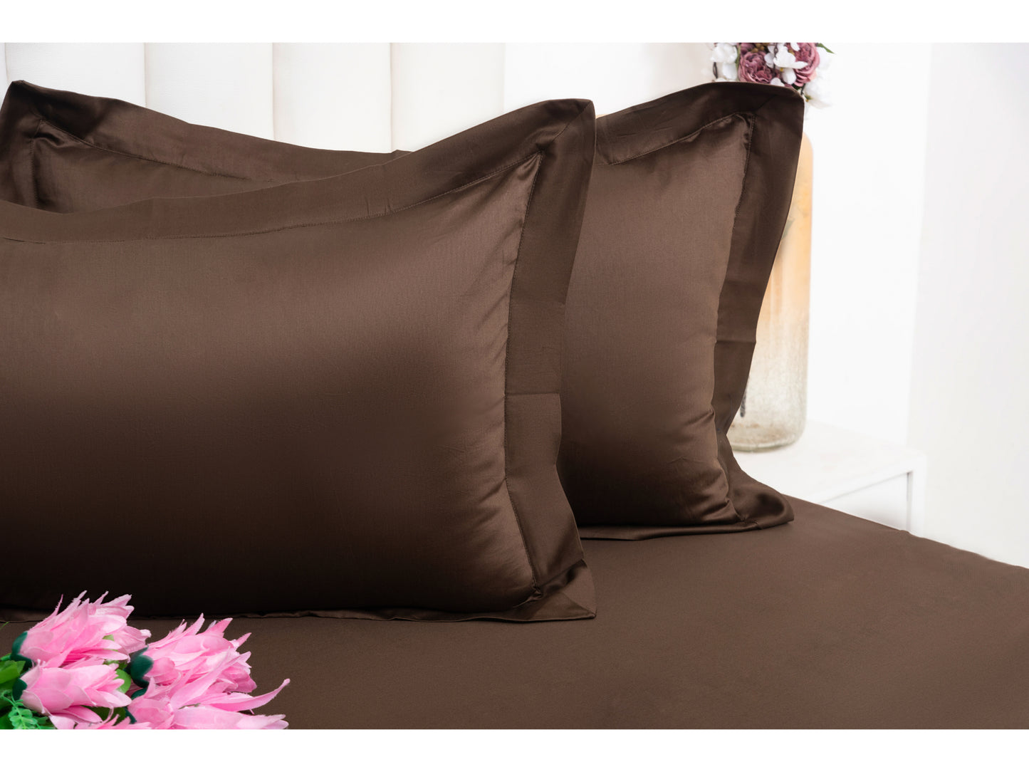 PLAIN BEDSHEET 100% COTTON (BROWN, 3PCS)