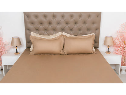 PLAIN BEDSHEET 100% COTTON (TAUPE, 3PCS)