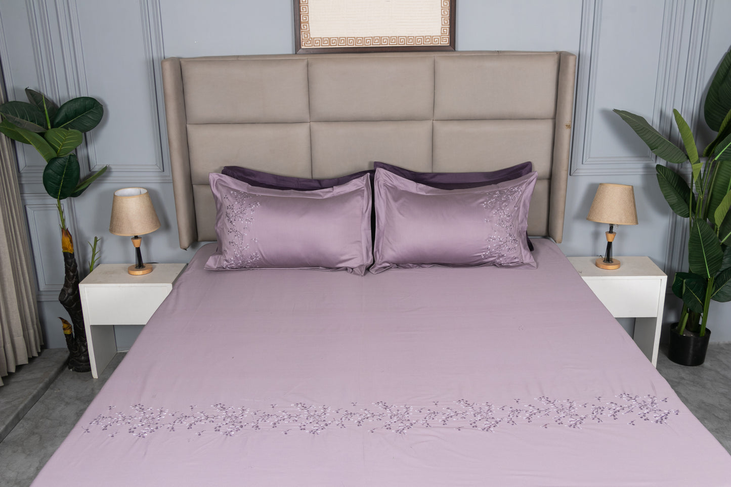 EMBROIDERY BEDSHEET 100% COTTON (3PCS) - Bedding Bliss