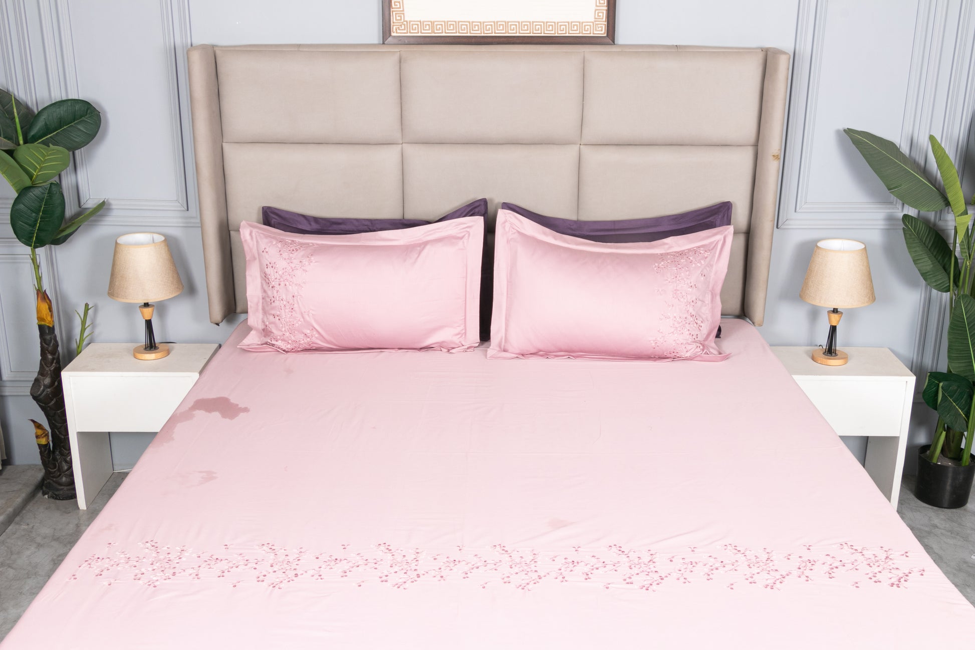 EMBROIDERY BEDSHEET 100% COTTON (3PCS) - Bedding Bliss