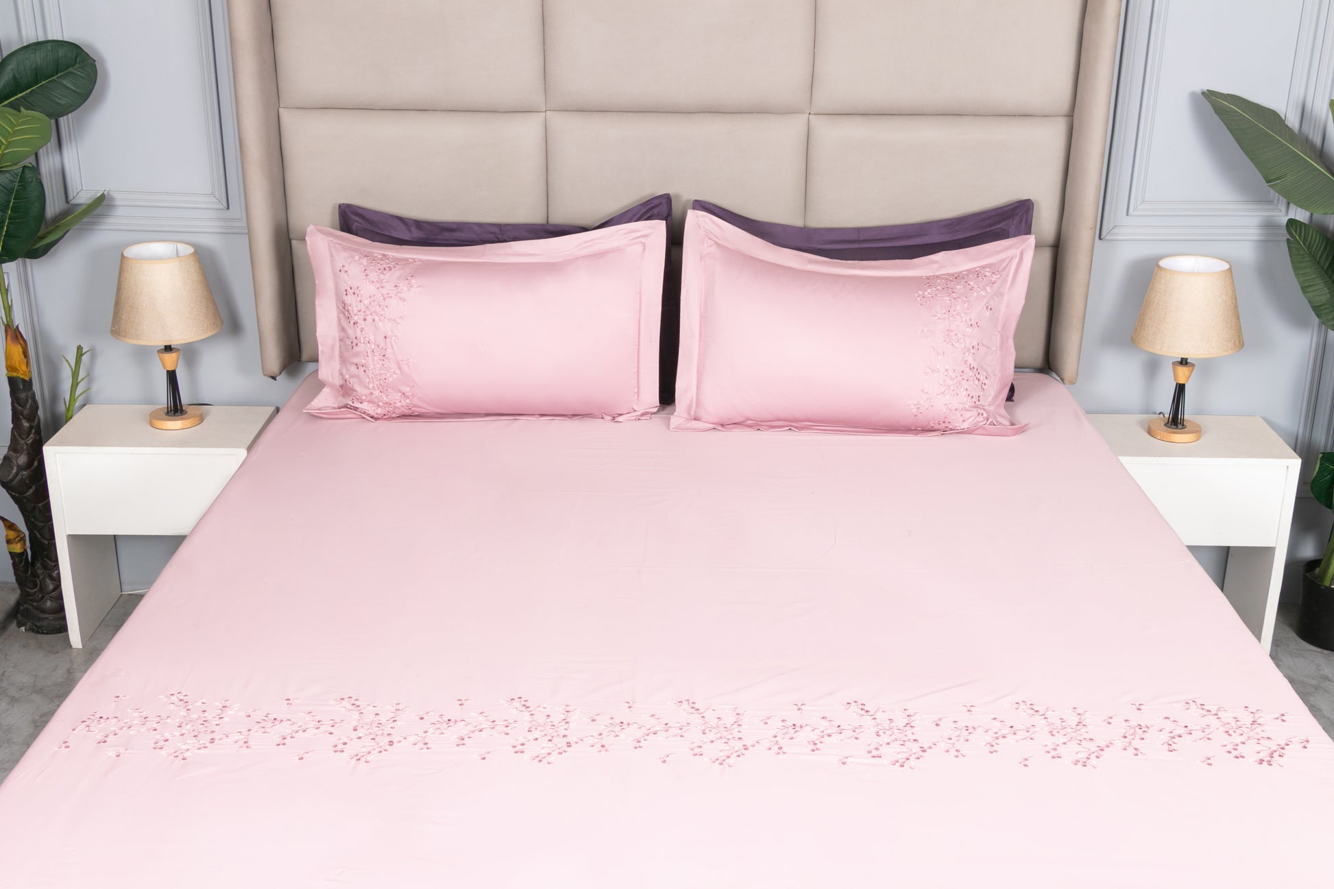 EMBROIDERY BEDSHEET 100% COTTON (3PCS) - Bedding Bliss