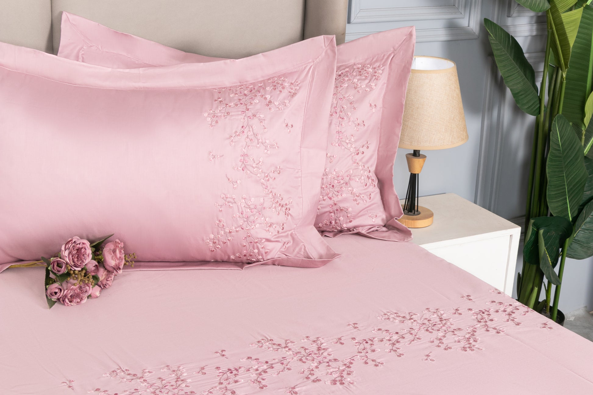 EMBROIDERY BEDSHEET 100% COTTON (3PCS) - Bedding Bliss