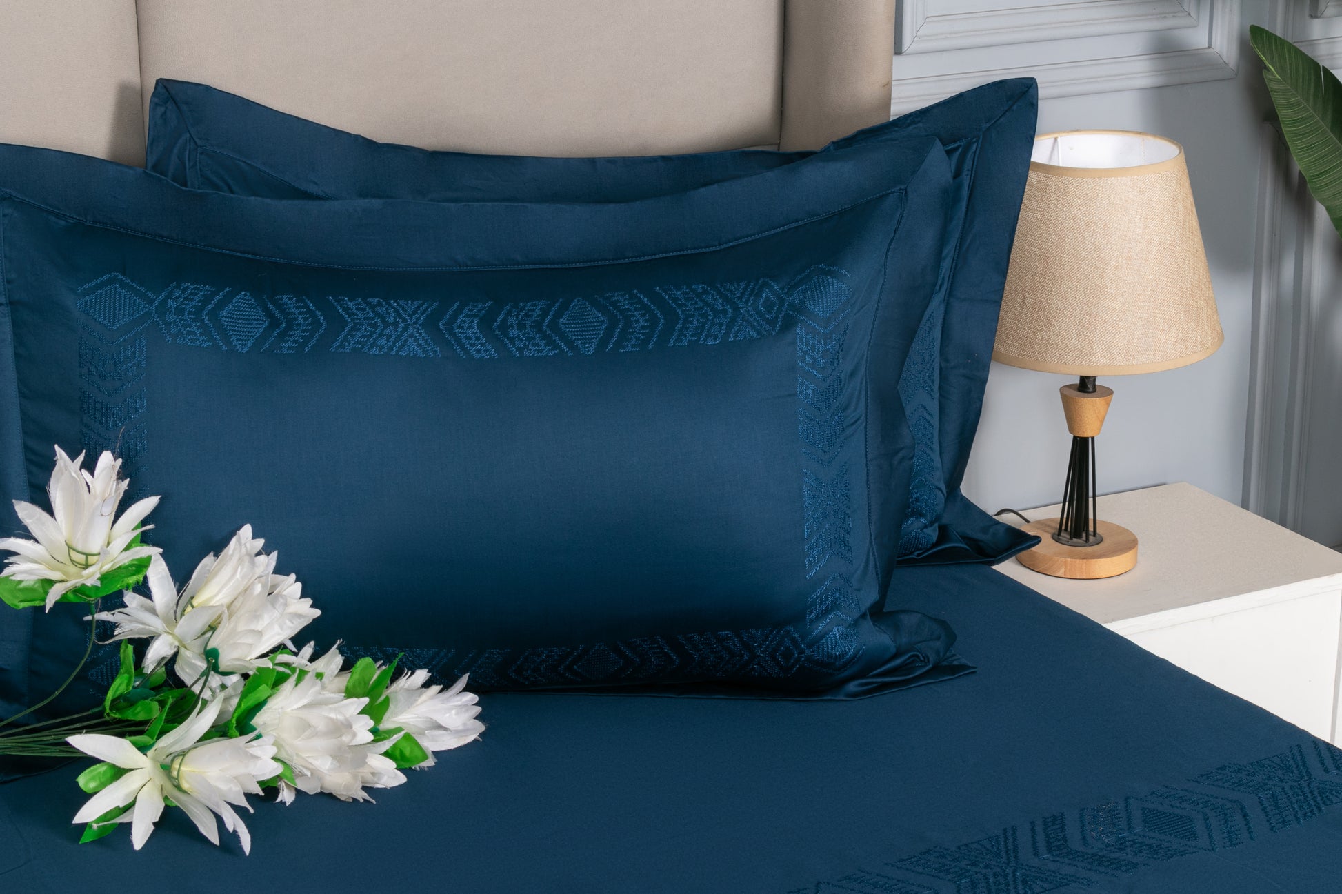 EMBROIDERY BEDSHEET 100% COTTON (3PCS) - Bedding Bliss