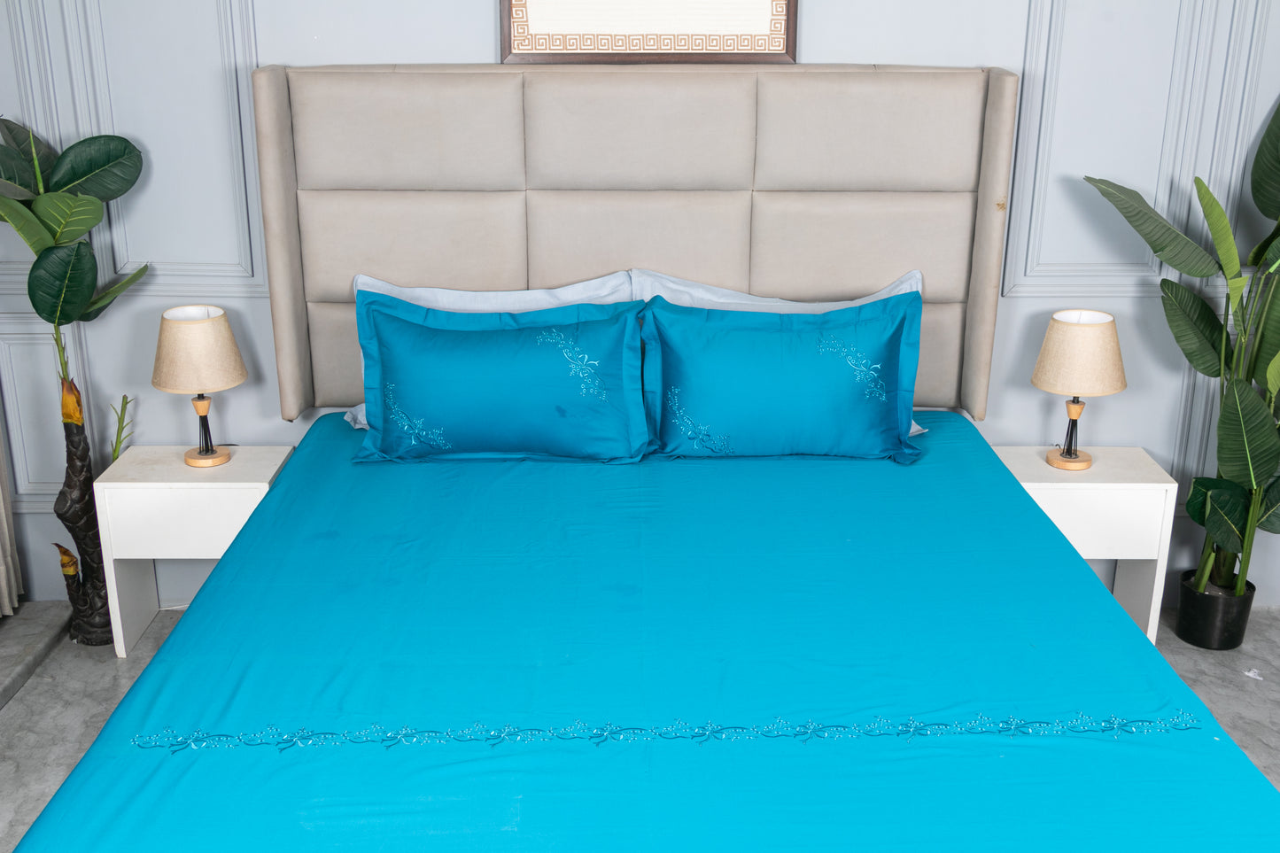 EMBROIDERY BEDSHEET 100% COTTON (MOAR PICH, 3PCS) - Bedding Bliss