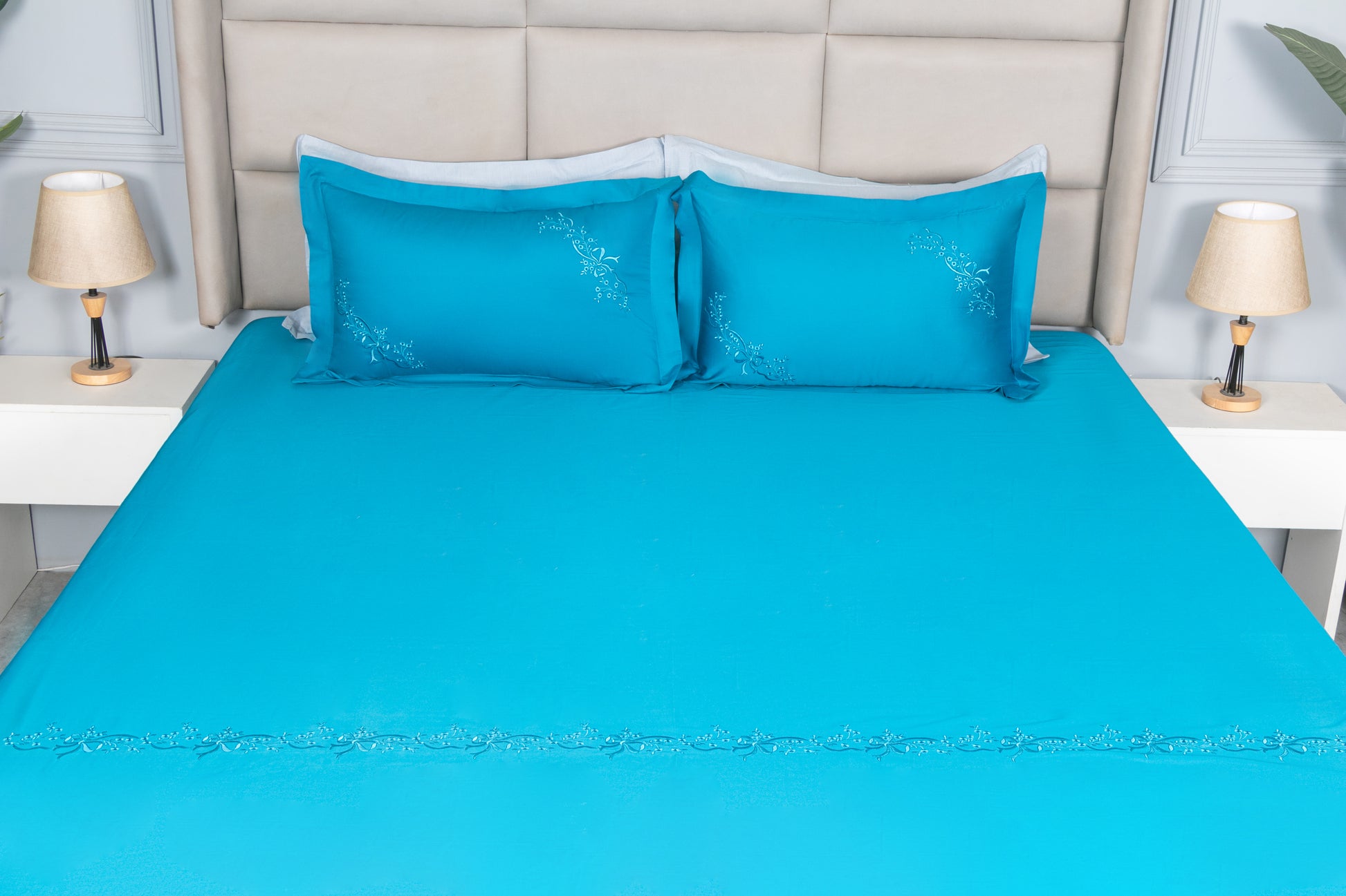 EMBROIDERY BEDSHEET 100% COTTON (MOAR PICH, 3PCS) - Bedding Bliss