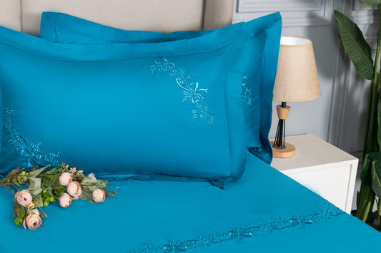 EMBROIDERY BEDSHEET 100% COTTON (MOAR PICH, 3PCS) - Bedding Bliss