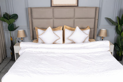 JECQUARD QUILTED BEDSPREAD(WHITE, 5 PCS)