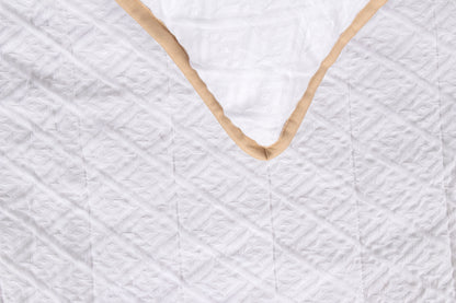 JECQUARD QUILTED BEDSPREAD(WHITE, 5 PCS)