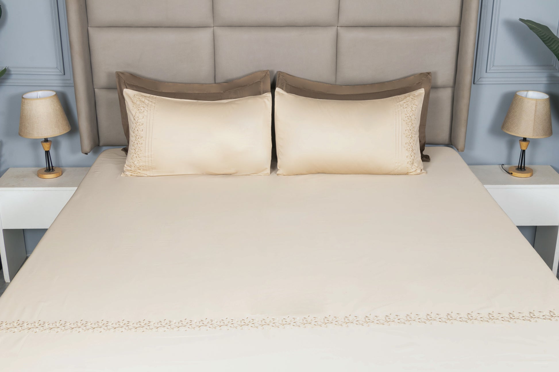 EMBROIDERY BEDSHEET 100% COTTON (3PCS) - Bedding Bliss