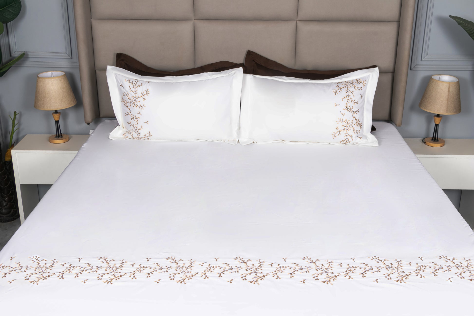 EMBROIDERY BEDSHEET 100% COTTON (3PCS) - Bedding Bliss