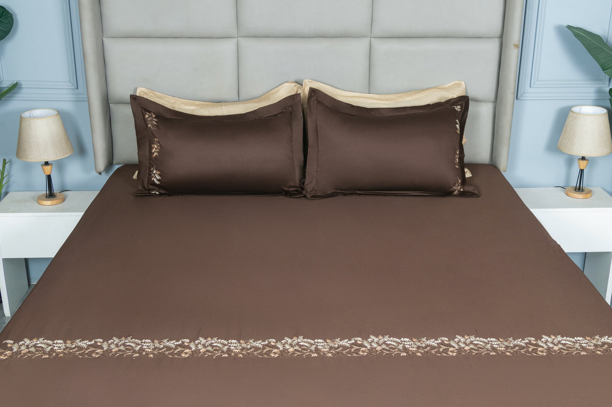 EMBROIDERY BEDSHEET 100% COTTON (3PCS) - Bedding Bliss