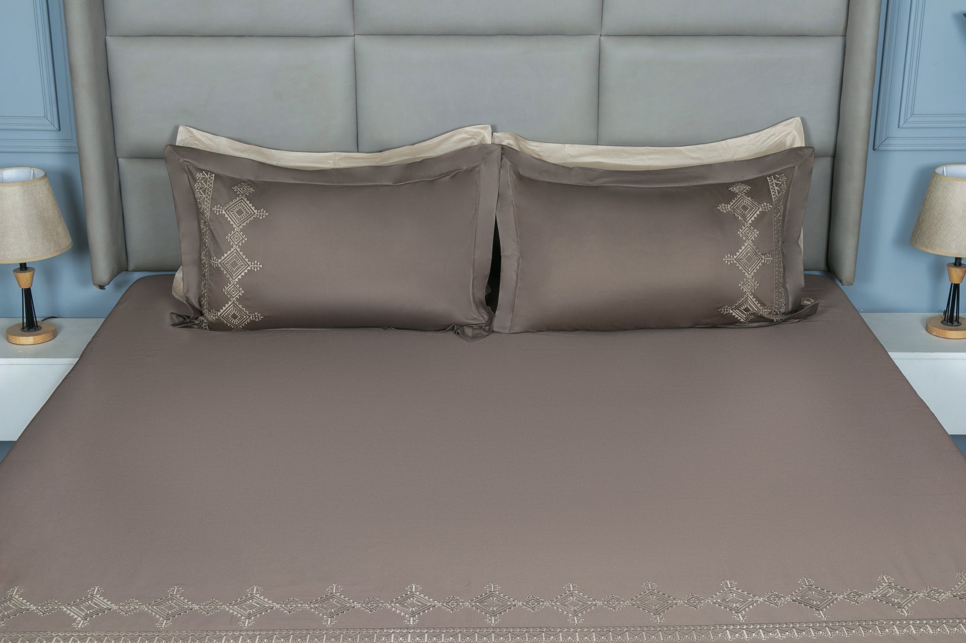 EMBROIDERY BEDSHEET 100% COTTON (3PCS) - Bedding Bliss