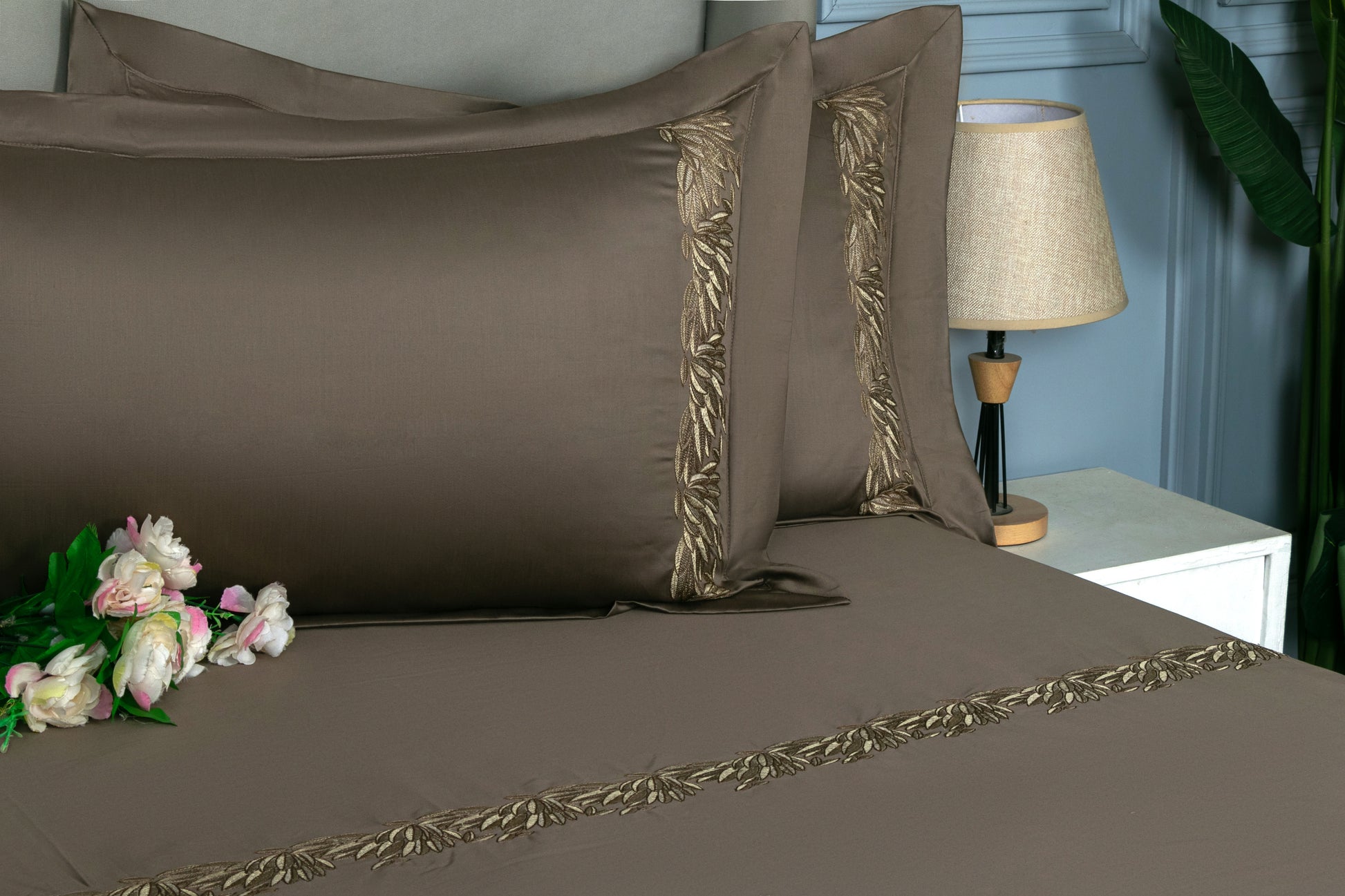 EMBROIDERY BEDSHEET 100% COTTON (3PCS) - Bedding Bliss