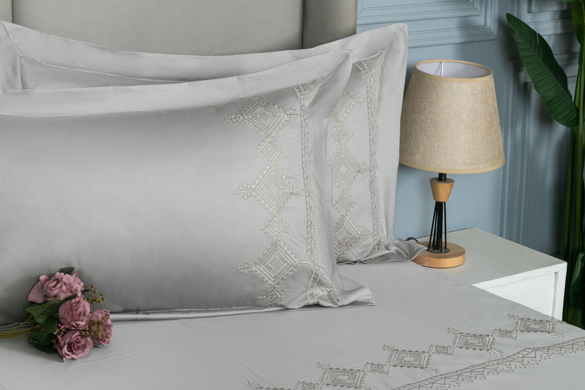 EMBROIDERY BEDSHEET 100% COTTON (3PCS) - Bedding Bliss