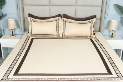 PATCH X EMBROIDERY WORK BEDSHEET 100% COTTON (3 PCS) - Bedding Bliss