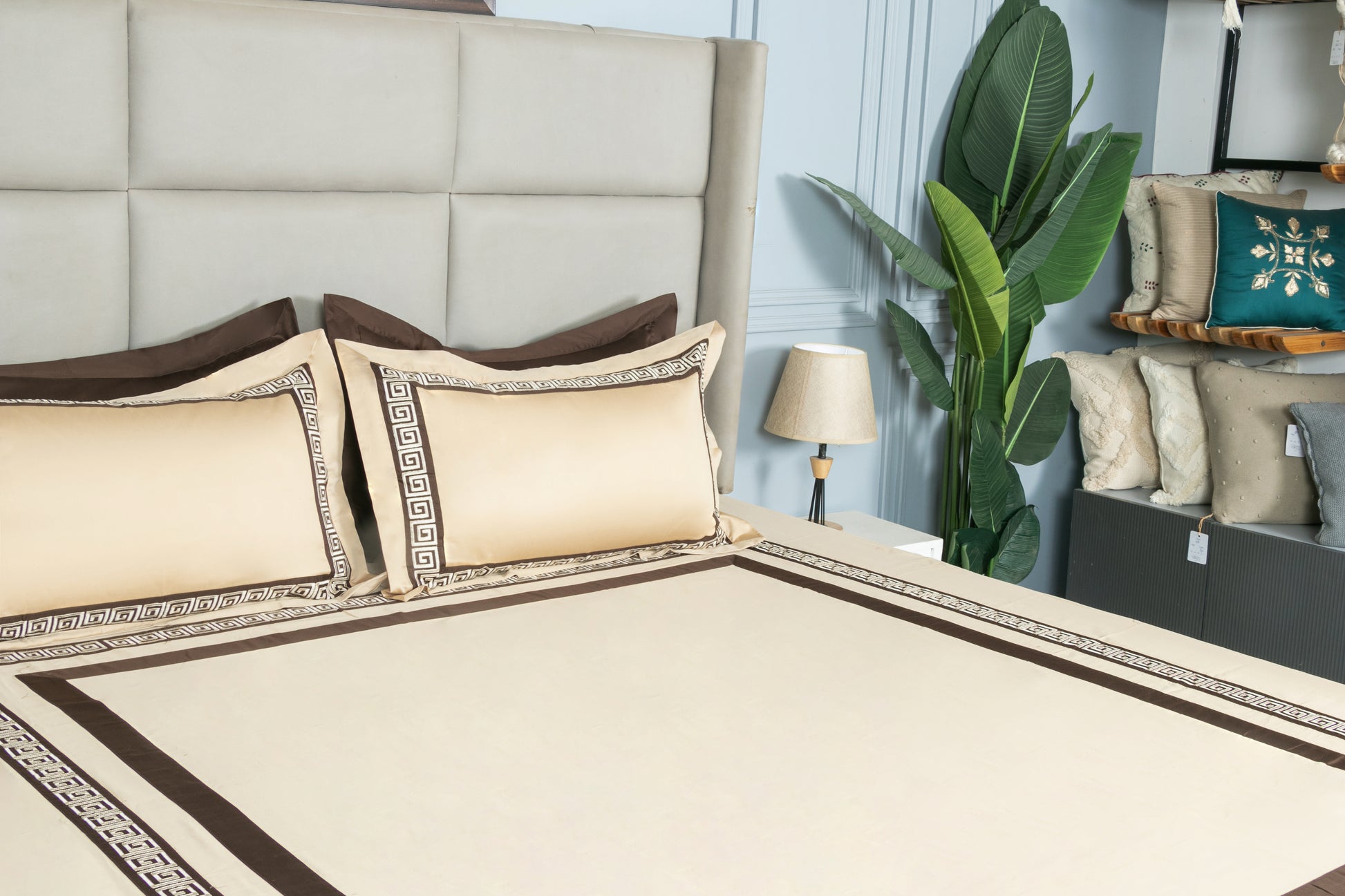 PATCH X EMBROIDERY WORK BEDSHEET 100% COTTON (3 PCS) - Bedding Bliss