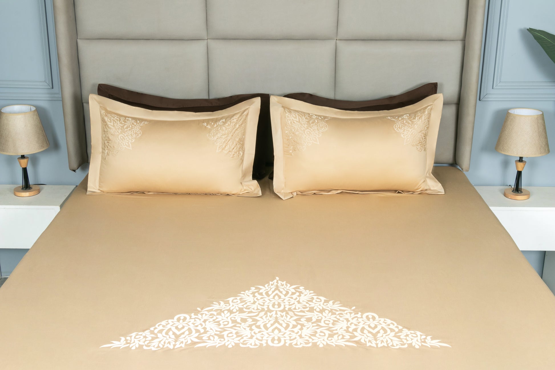 EMBROIDERY BEDSHEET 100% COTTON (3PCS) - Bedding Bliss