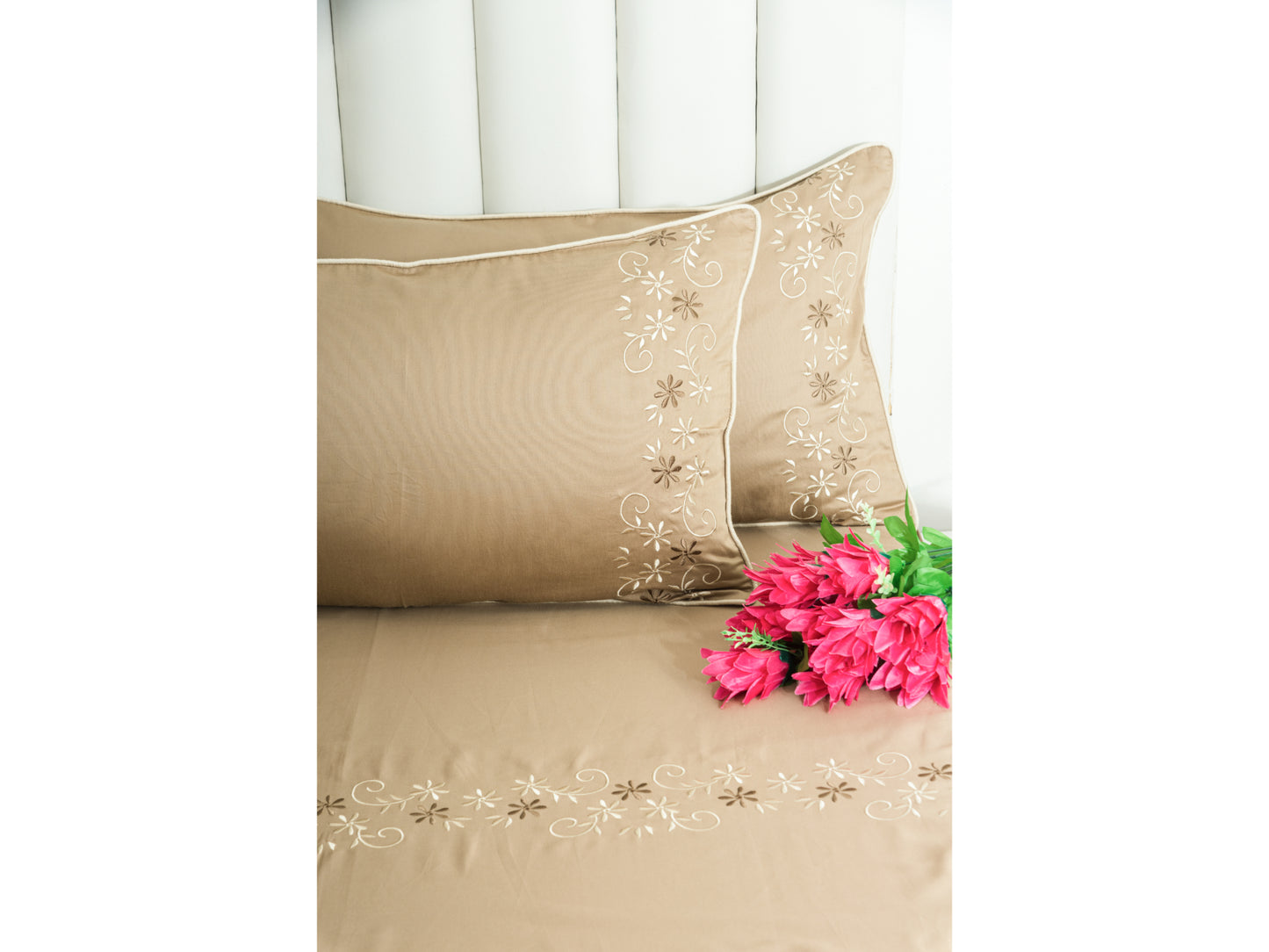 EMBROIDERY BEDSHEET 100% COTTON (3PCS)