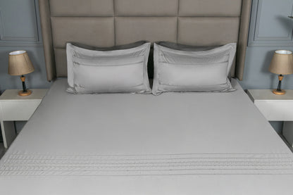 EMBROIDERY BEDSHEET 100% COTTON  (MOCHA, 3PCS)