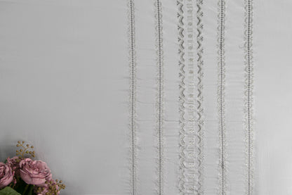 EMBROIDERY BEDSHEET 100% COTTON  (MOCHA, 3PCS)