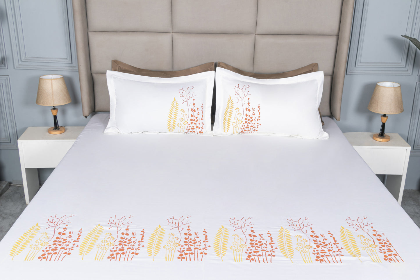 HAND PAINTED BEDSHEET 100% COTTON (3PCS)