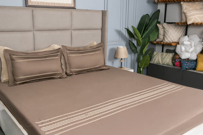 EMBROIDERY BEDSHEET 100% COTTON  (3PCS)