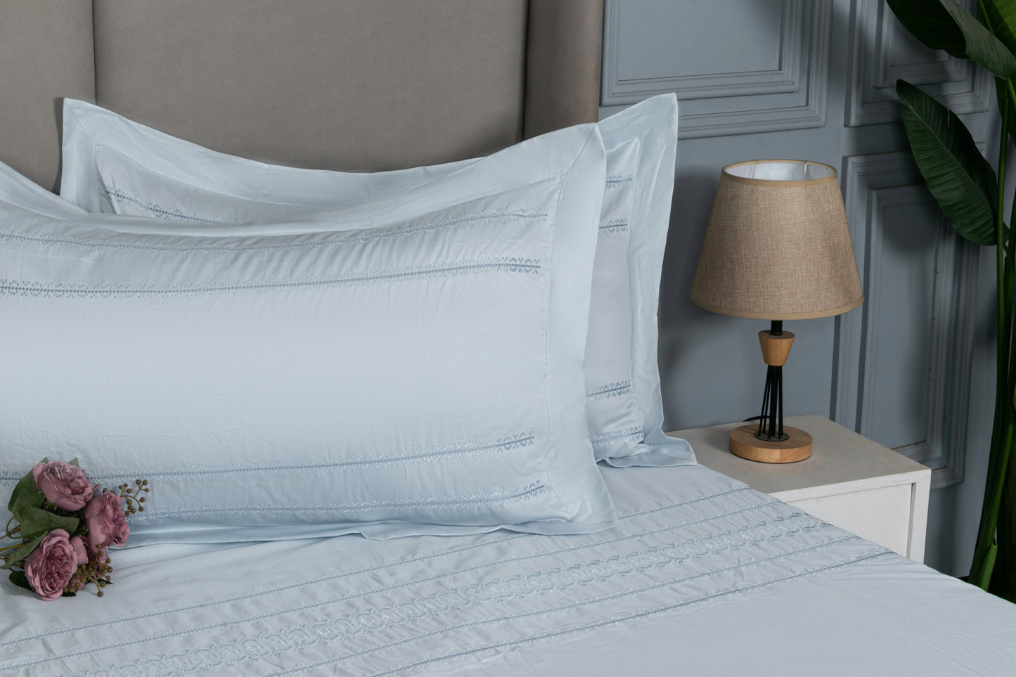 EMBROIDERY BEDSHEET 100% COTTON  (3PCS)