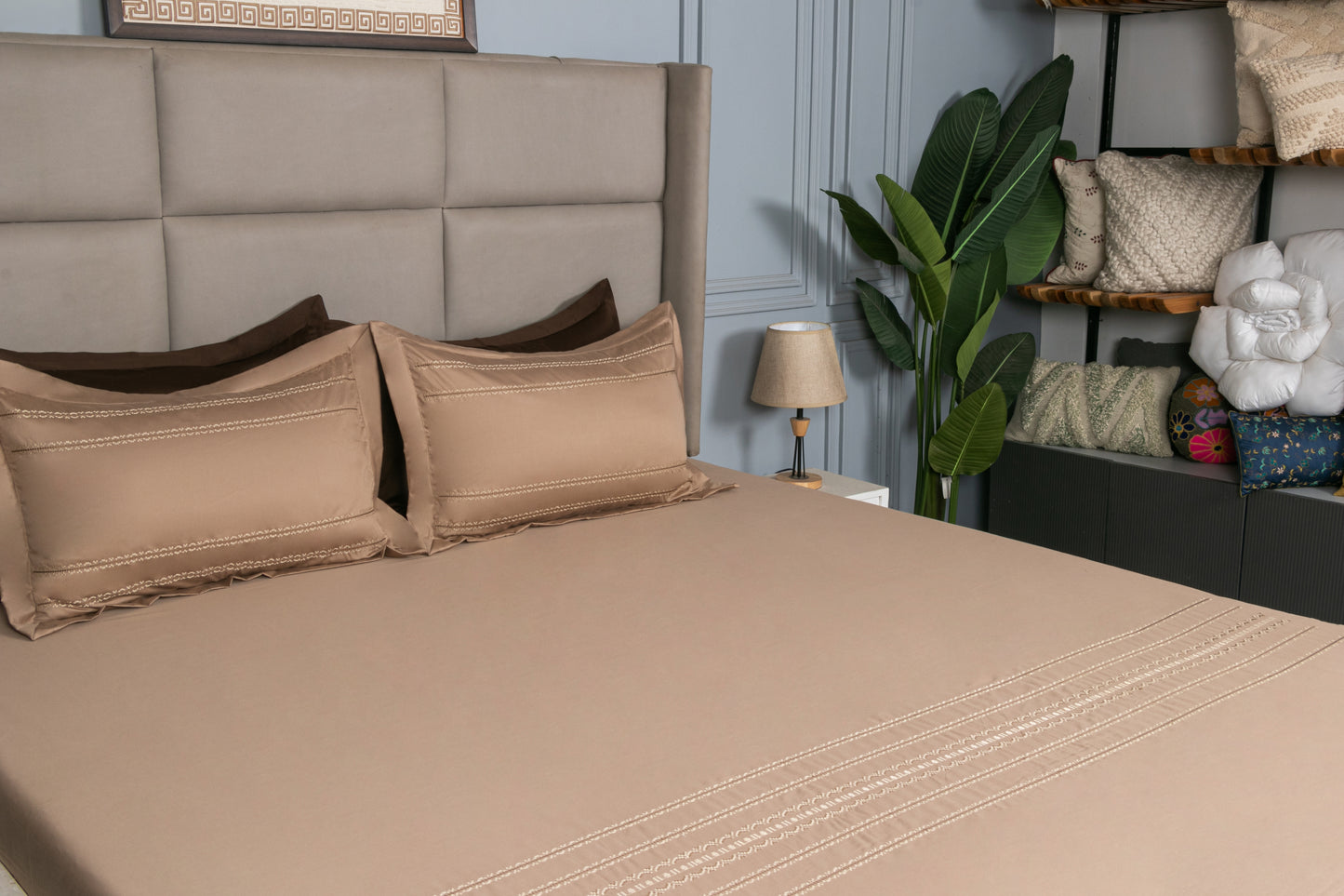 EMBROIDERY BEDSHEET 100% COTTON  (3PCS)