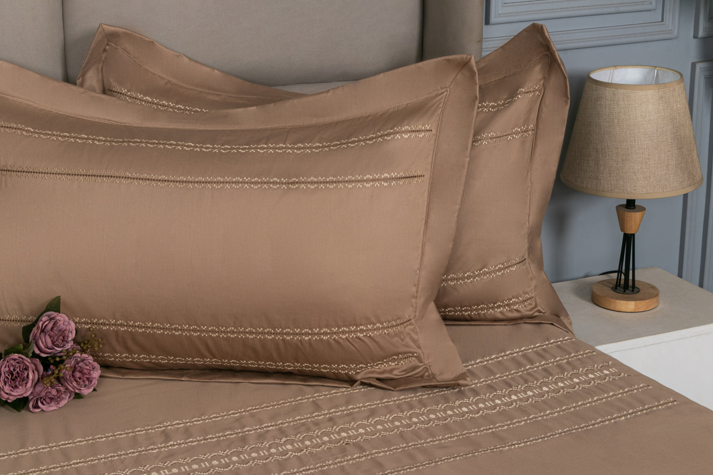 EMBROIDERY BEDSHEET 100% COTTON  (3PCS)