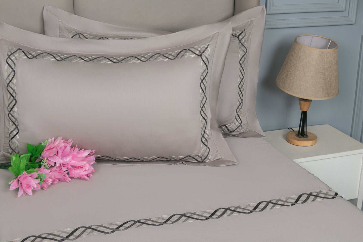 EMBROIDERY BEDSHEET 100% COTTON  (3PCS)