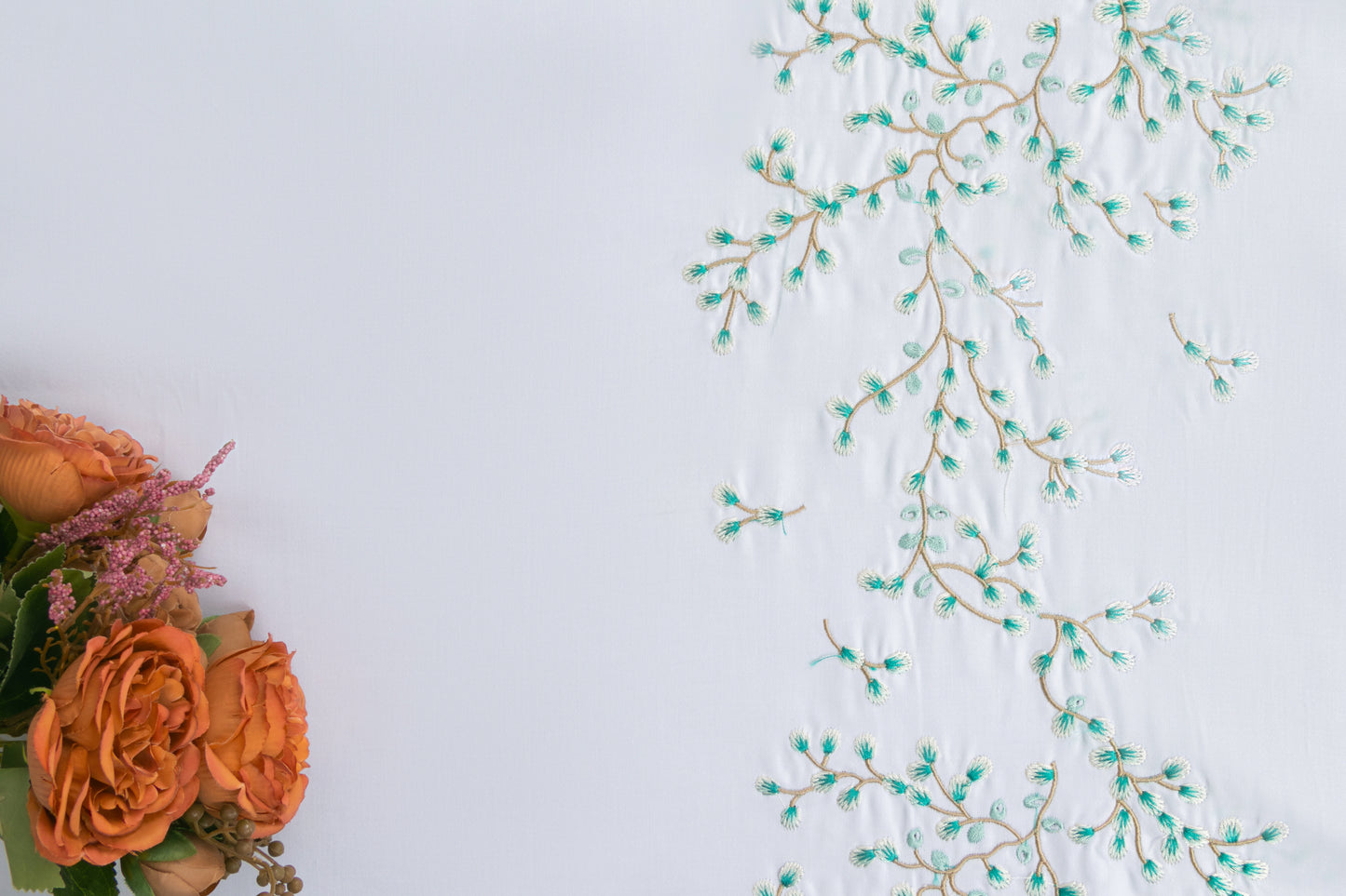 EMBROIDERY BEDSHEET 100% COTTON (3PCS)