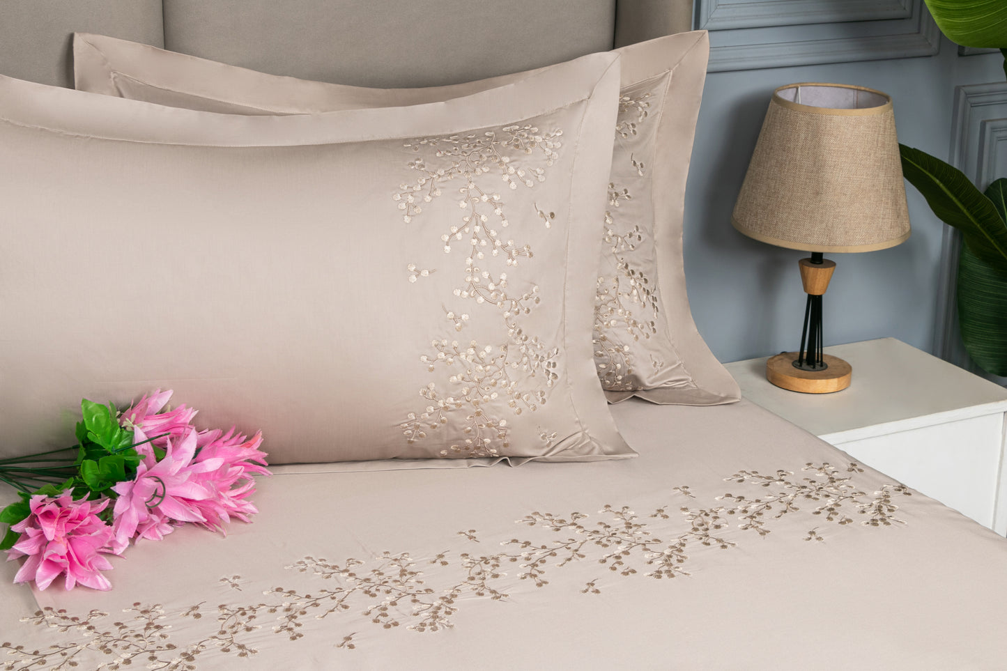 EMBROIDERY BEDSHEET 100% COTTON (3PCS)