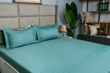 EMBROIDERY BEDSHEET 100% COTTON  (3PCS)